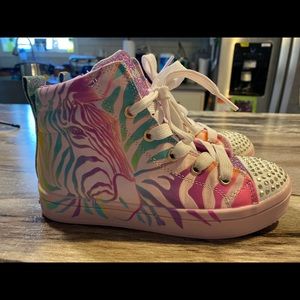 Girls Twinkle Toes Zebra High tops size 1.5